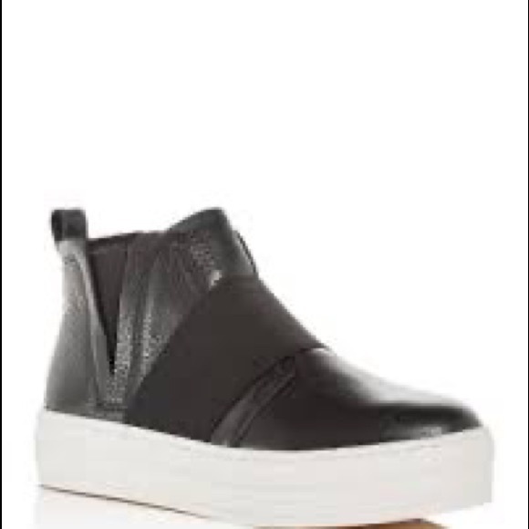 J/Slides NYC Holland Black Leather Platform Sneaker 9 - Picture 6 of 7